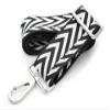 CRAFTMEMORE Shoulder Strap Adjustable Bag Handle Crossbody Nylon Belt Replacement JK01(Black+White, Silver Clasp) view 2