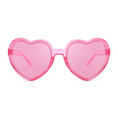 FEISEDY Heart Shaped Sunglasses Party Glasses Disco Transparent Candy Color Trendy Love Glasses B4124