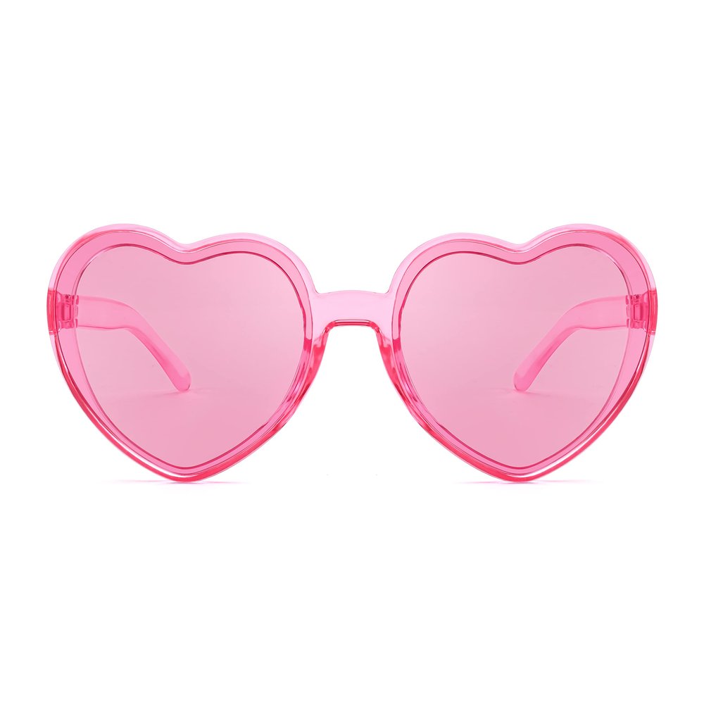 FEISEDY Heart Shaped Sunglasses Party Glasses Disco Transparent Candy Color Trendy Love Glasses B4124
