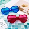 FEISEDY Heart Shaped Sunglasses Party Glasses Disco Transparent Candy Color Trendy Love Glasses B4124 view 3
