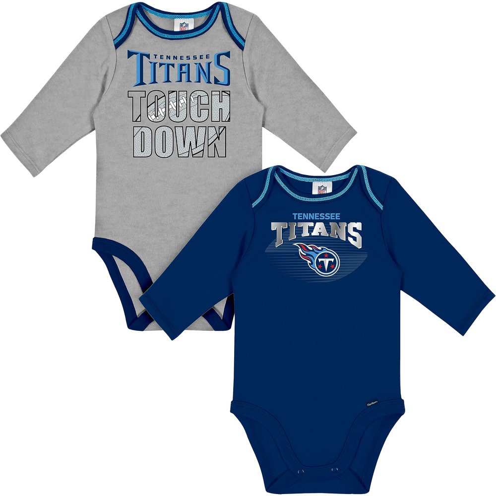 Gerber NFL Baby Boys' 2 Pack Long Sleeve Bodysuit, Team Color