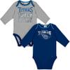 Gerber NFL Baby Boys' 2 Pack Long Sleeve Bodysuit, Team Color view 1