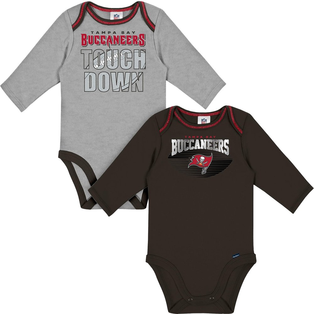 NFL Baby 2-Pack Long Sleeve Bodysuit, Tampa Bay Buccaneers, 0-3 Months Team Color
