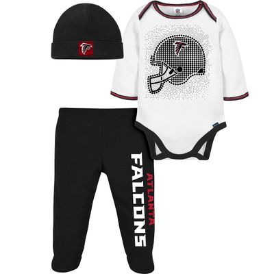 Gerber NFL Baby Boys' 3Pc Bodysuit, Footed Pant, & Cap Set, Atlanta Falcons, 0-3 Months