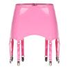 Agoky Women's High-Waisted Suspender Garter Belt Back with Hook Garter 6 Elastic Suspenders Pink Small view 1