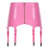 Agoky Women's High-Waisted Suspender Garter Belt Back with Hook Garter 6 Elastic Suspenders Pink Small view 2