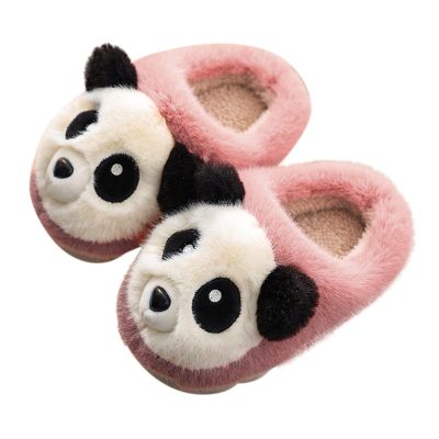 Toddler House Slippers Girls Boys Home Slippers Warm Plush Slippers Toddler Cute Home Slipper Winter Indoor Shoes (Watermelon Red, 18-24 Months)