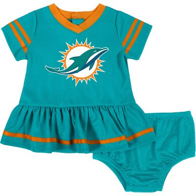 NFL Baby Girls' Dress & Diaper Cover, Miami Dolphins, 18 Months