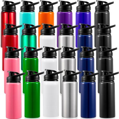 Foaincore 24 Pack Bulk Water Bottles 17 oz Aluminum Reusable Sports Bottles, Employee Appreciation Gifts for Team, Coworker, Staff, Office, Christian Charity Donation Supplies(Novelty Colors)