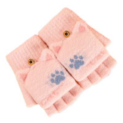 Toddler Kids Children's Knit Cartoon Winter Warm Girls Boys Baby Gloves Mittens Kids Fingerless Gloves (PK2, One Size)