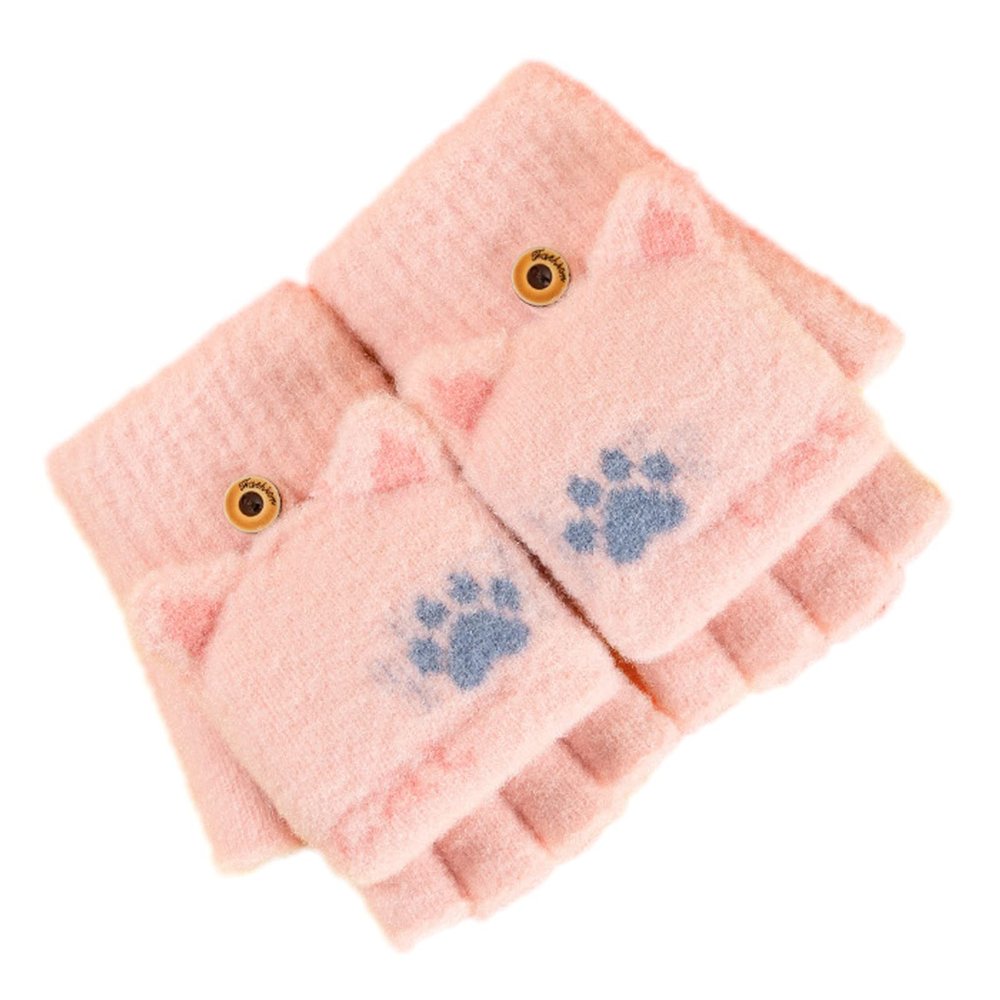 Toddler Kids Children's Knit Cartoon Winter Warm Girls Boys Baby Gloves Mittens Kids Fingerless Gloves (PK2, One Size)