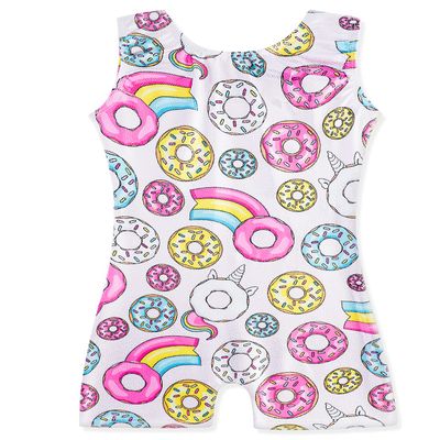Gymnastics Leotards for Girls 5t 5/6 5-6 Rainbow White Pink Aqua Blue Donut Toddlers Kids Leo Purple Sparkle Biketard Bike Shorts Tumbling Outfits Sparkly