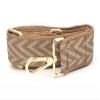 CRAFTMEMORE Shoulder Strap Adjustable Bag Handle Crossbody Nylon Belt Replacement JK02 (Tan-Ivory, Gold Clasp) view 3