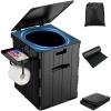 XL Portable Toilet for Adults, Extra Large 15.4"H Foldable Camping with Detachable Phone Shelf and Paper Holder, Waterproof Porta Potty Lid Camping, Hiking, Long Road Trips, Car view 1