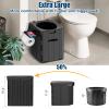 XL Portable Toilet for Adults, Extra Large 15.4"H Foldable Camping with Detachable Phone Shelf and Paper Holder, Waterproof Porta Potty Lid Camping, Hiking, Long Road Trips, Car view 2