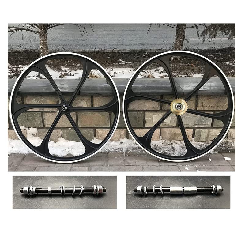 Aluminum Alloy Black 29"/700C Bike Mag Wheels 100 * 135mm (Single and Multi-Speed) &22T Flywheel - Gas Motorized Bicycle Rim Front & Rear