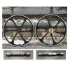 Aluminum Alloy Black 29"/700C Bike Mag Wheels 100 * 135mm (Single and Multi-Speed) &22T Flywheel - Gas Motorized Bicycle Rim Front & Rear view 1