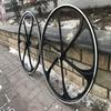 Aluminum Alloy Black 29"/700C Bike Mag Wheels 100 * 135mm (Single and Multi-Speed) &22T Flywheel - Gas Motorized Bicycle Rim Front & Rear view 2