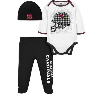 Gerber NFL Baby Boys' 3Pc Bodysuit, Footed Pant, & Cap Set, Arizona Cardinals, 0-3 Months