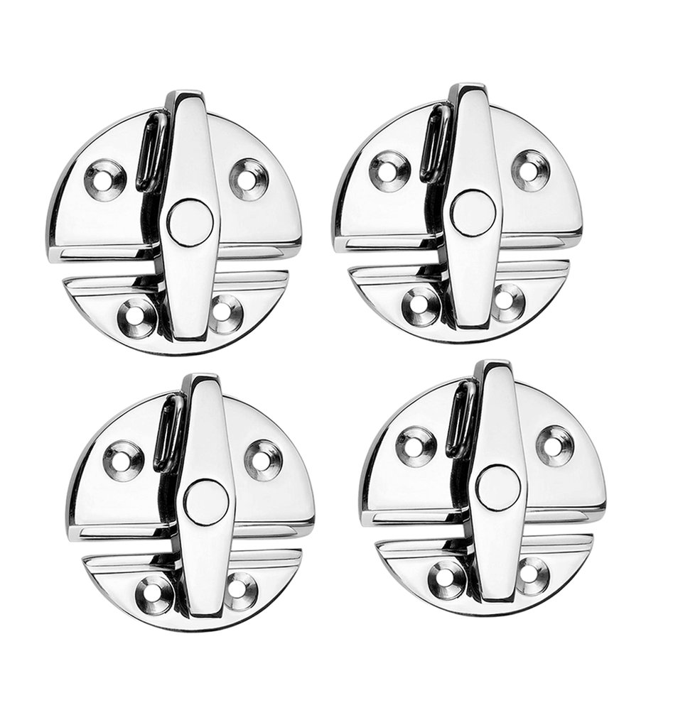 2PCS Stainless Steel 316 Boat Door Cabinet Hatch,Round Turn Button Twist Catch Latch Marine Hardware Accessories (2)
