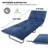Gehannah Thick Camping Sleeping Pad, Soft Comfortable Microfiber Camping Cot Pads for Adults, Lightweight Foldable Sleeping mats for Traveling Hiking Backpacking Traveling (Blue Thicker) Large view 2
