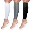 3 Pairs Calf Compression Sleeves for Men And Women Football Leg Sleeve Footless Compression Sock for Running Athlete Cycling (Black, White, Gray, Medium) view 1