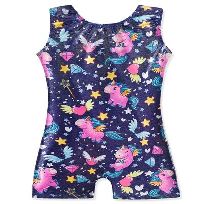 HOZIY Unicorn Leotards for Girls Gymnastics Size 6-7 Year Pld Deep Purple Heart Diamond Biketard Tumbling Outfits Kids Leo Gymnastic Dance Apparel Clothing Clothes Gumnastics. Bodysuits