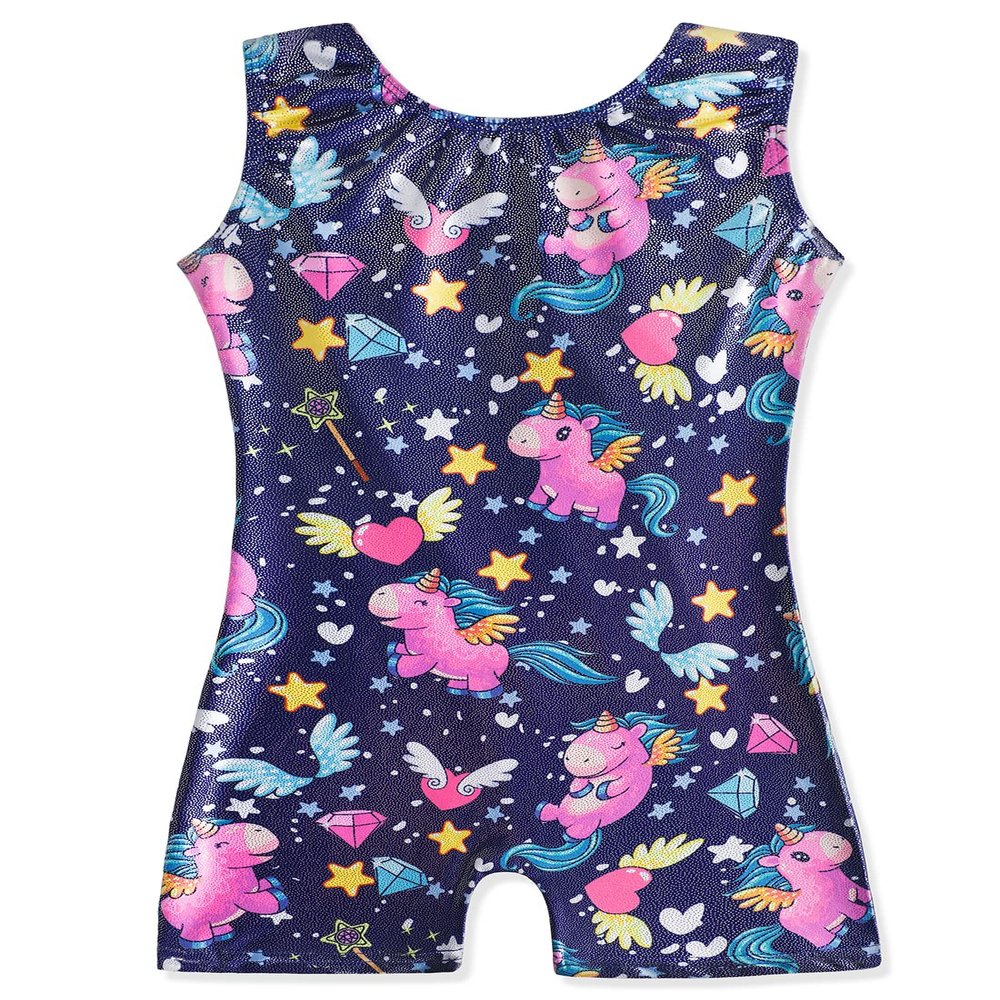 HOZIY Unicorn Leotards for Girls Gymnastics Size 6-7 Year Pld Deep Purple Heart Diamond Biketard Tumbling Outfits Kids Leo Gymnastic Dance Apparel Clothing Clothes Gumnastics. Bodysuits