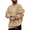 QWENTMTNTY Mens Fleece Pullover Pockets Quarter Zip Western Sherpa Fuzzy Plaid Jacket Button Down Collared Winter Outerwear view 1
