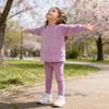 MYGBCPJS Little Girls 2 Pcs Velvet Sweat Suit Kids Fleece Long Sleeve Sweatshirt + Sweatpants Tracksuit Pullover Clothes Set view 2