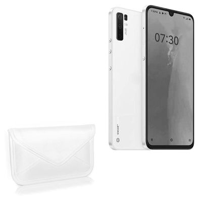 BoxWave Case Compatible with Smartisan Nut Pro - Elite Leather Messenger Pouch, Synthetic Leather Cover Case Envelope Design - Ivory White