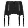 Agoky Women's High-Waisted Suspender Garter Belt Back with Hook Garter 6 Elastic Suspenders Black Small view 2