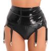 Agoky Women's High-Waisted Suspender Garter Belt Back with Hook Garter 6 Elastic Suspenders Black Small view 3