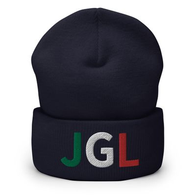RIVEMUG JGL Embroidered Beanie Chapo Guzman Hat 701 Chapito Cuffed Beanie | Gorra JGL Navy