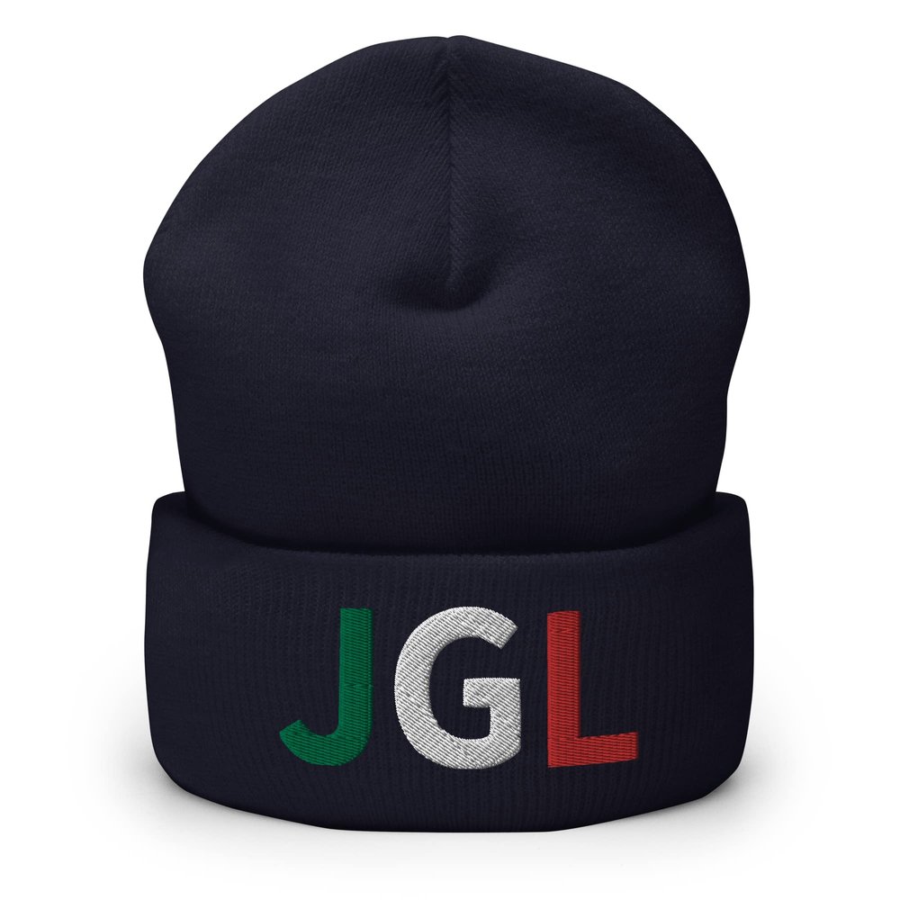 RIVEMUG JGL Embroidered Beanie Chapo Guzman Hat 701 Chapito Cuffed Beanie | Gorra JGL Navy