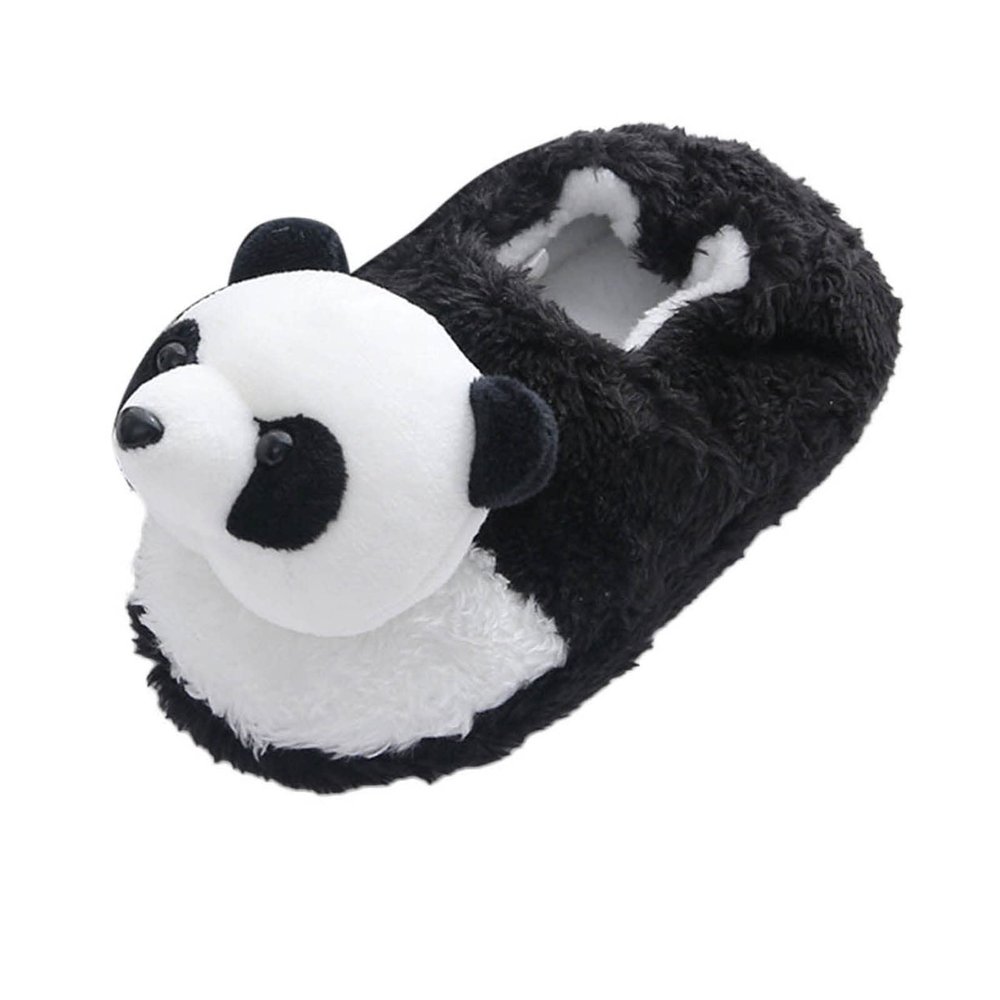 Kids Slippers Girls Boys Home Slippers Warm Plush Slippers Indoor House Slippers Lightweight Home Shoes (Black, 2.5-3.5 Years)