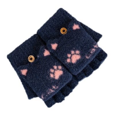 Toddler Kids Children's Knit Cartoon Winter Warm Girls Boys Baby Gloves Mittens Kids Fingerless Gloves (Navy, One Size)