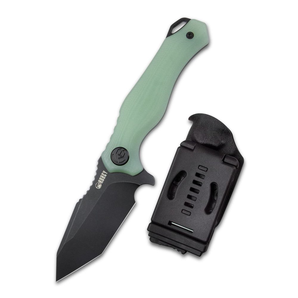 KUBEY KU230E Fixed Blade Knife with Kydex Sheath 4.41" Tanto Blade and G10 Handle for Outdoor Survival and Everyday Carry