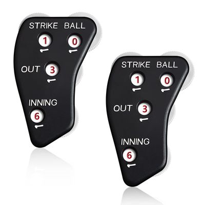 Deekin 4 Pieces 4 Wheel Baseball Umpire Clicker Black Indicator Gear Practical Baseball Counter Clicker for Scorekeeper Recording Outs Innings Balls Softball Referee Equipment (Black White)