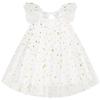 AGQT Toddler Girls Tulle Tutu Dress Flutter Sleeve Sequin Layered Summer Babydoll Birthday Tea Party Gowns Baptism Christening Pageant Sundress White-Big Star Size 12-24 Months view 1