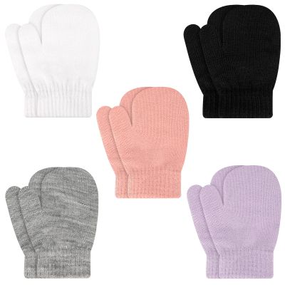 ONESING 5 Pair Toddler Mittens Black Mittens Toddler Gloves Warm Newborn Mittens Winter Gloves for Girls Boys