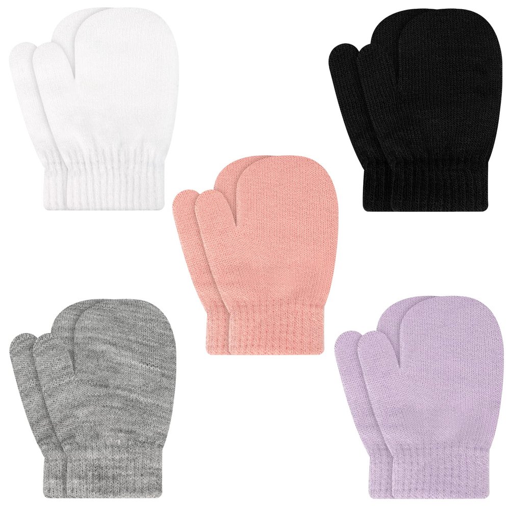ONESING 5 Pair Toddler Mittens Black Mittens Toddler Gloves Warm Newborn Mittens Winter Gloves for Girls Boys