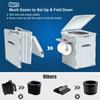 XL Portable Toilet for Adults Extra Large, 15.4"H Foldable Camping Toilet with Detachable Phone Shelf and Toilet Paper Holder, Waterproof Porta Potty with Lid for Camping, Long Road Trips, Car, Gray view 3
