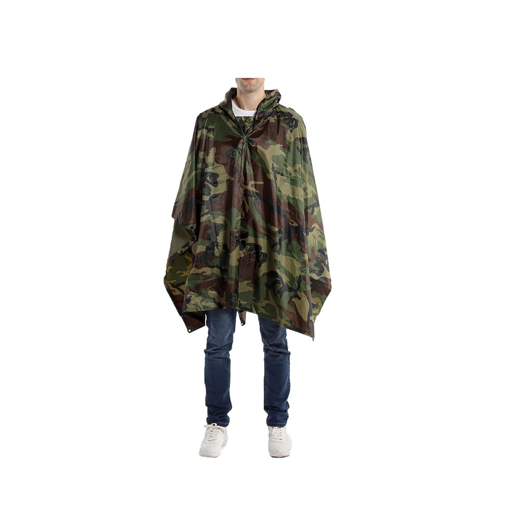 Legou McIntosh Cape Adult One Piece McIntosh Hiking Outdoor Cycling Rain Poncho Army green camouflage one size