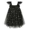 AGQT Baby Girls Tutu Dress Sleeveless Toddler Infant Tulle Tutu Dresses Birthday Party Layered Lace Mini Layers Dress Black-Sequin Spark Size 4-5T view 1
