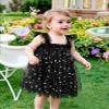 AGQT Baby Girls Tutu Dress Sleeveless Toddler Infant Tulle Tutu Dresses Birthday Party Layered Lace Mini Layers Dress Black-Sequin Spark Size 4-5T view 4