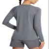baleaf Women's Workout Shirts Long Sleeve Running Tops Quick Dry Moisture Wicking Athletic T-Shirts for Exercise Gym Sports Yoga Heather Light Grey M view 1