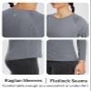 baleaf Women's Workout Shirts Long Sleeve Running Tops Quick Dry Moisture Wicking Athletic T-Shirts for Exercise Gym Sports Yoga Heather Light Grey M view 2
