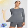 baleaf Women's Workout Shirts Long Sleeve Running Tops Quick Dry Moisture Wicking Athletic T-Shirts for Exercise Gym Sports Yoga Heather Light Grey M view 3