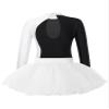 Linjinx Kids Girls Rhinestone Long Sleeve Ballet Dance Dress Set 2 Pieces Gymnastic Leotard with Tutu Skirt Dancewear White 16 Years view 4